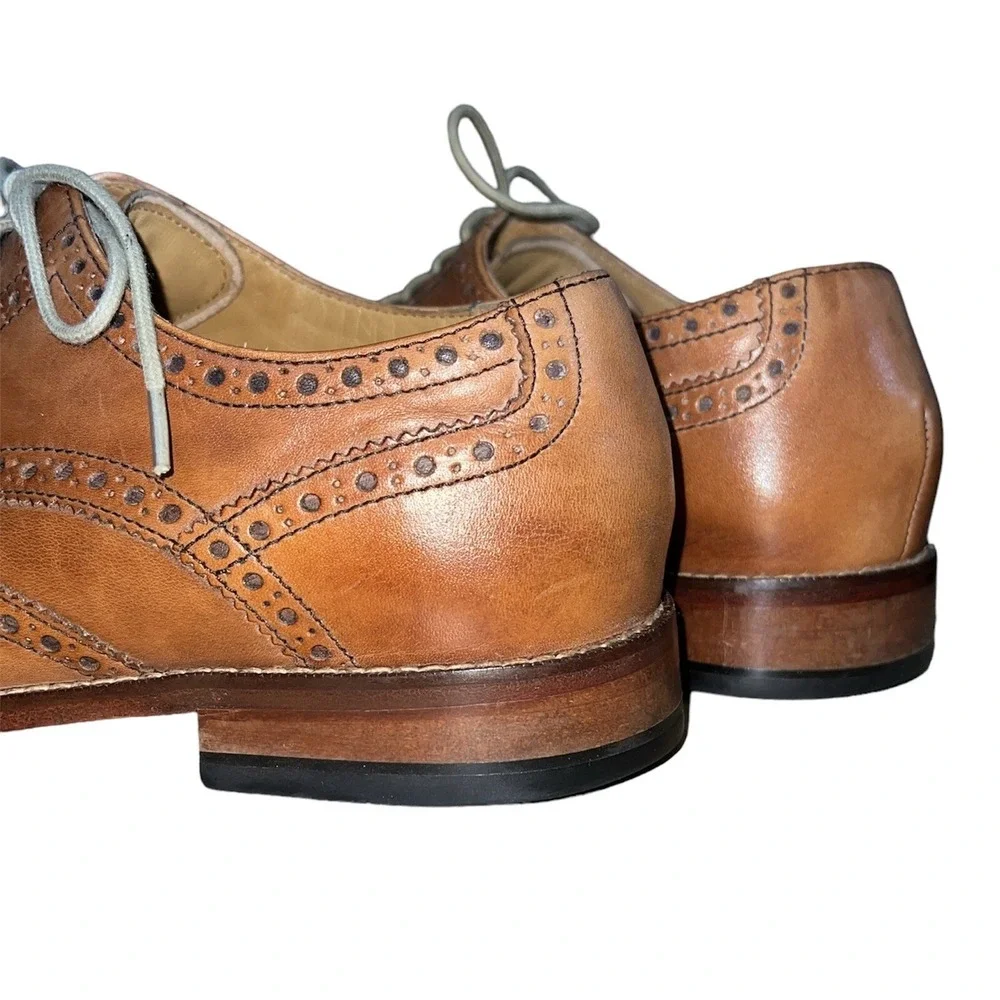 Cole Haan Wingtip Oxford Mens 9 M Tan Leather Brogue Dress Shoes C09303